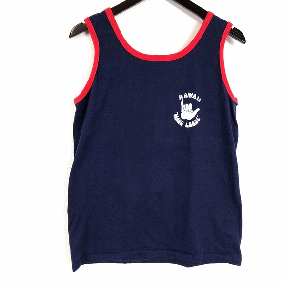 Vintage Blue Sz L Hawaii Hang Loose Tank Top - Picture 1 of 6